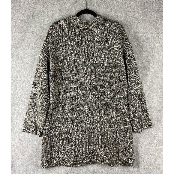 J Jill Pure Jill Long Cardigan Sweater Womens Large Gray Chunky Knit Wool Alpaca - Picture 11 of 15